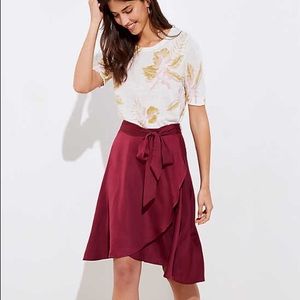 NWT Cranberry Red Tie Waist Wrap Skirt - Size 4